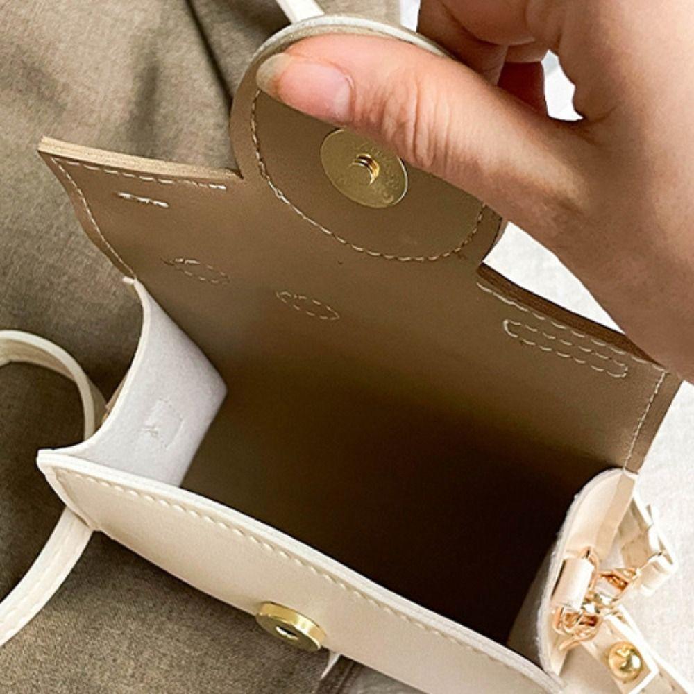 Mini Funny Square Bag PU Contrast Color Crossbody Bag Sweet Camera Shoulder Bag  Outdoor