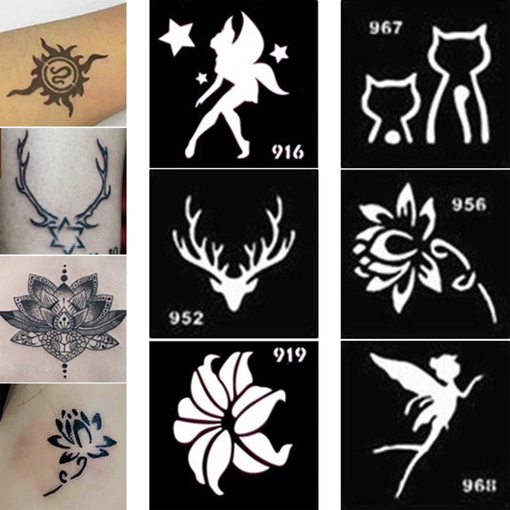 Small Henna Tattoo Stencil Bird Fly Pattern DIY Airbrush Paint Mehndi Henna Indian Tattoo Template