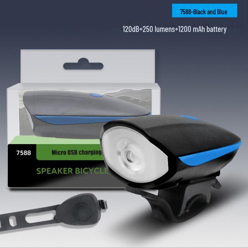 Rechargeable High-Brightness Bicycle Horn and Headlight for Night Riding, Road, and Mountain Bike Cycling