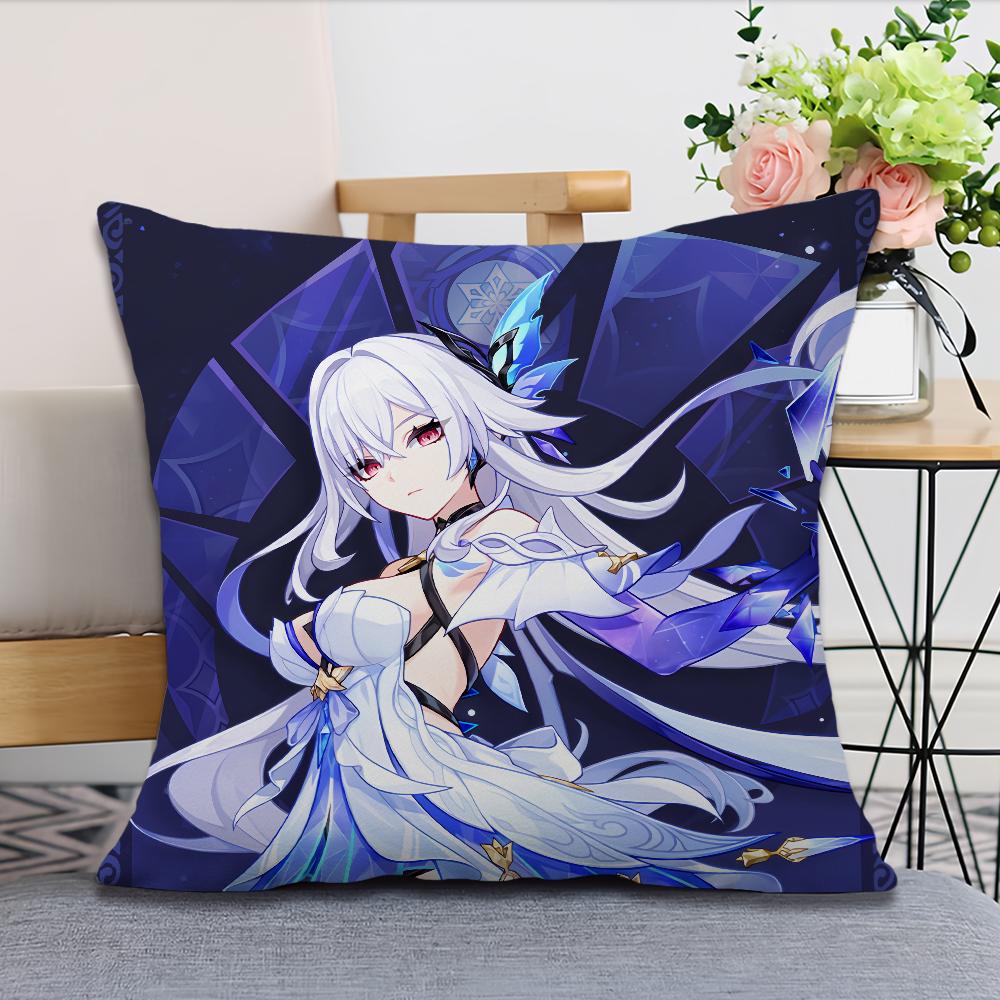 Game Genshin Impact Skirk cushion cover Pillow Case Square Cushion Room Bedroom Headboard Sofa Living Backrest Nap Time