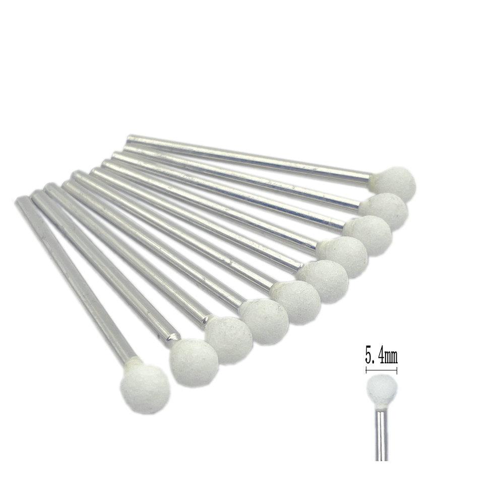 10 pz/set Smerigliatrice di Pietra Lucidatrice Frese Gambo da 2.35mm Per Contornare Modellare Porcellana Chiodo Rotante di Pietra Lucidatore Accessorio per Unghie Mulino strumenti D5-White
