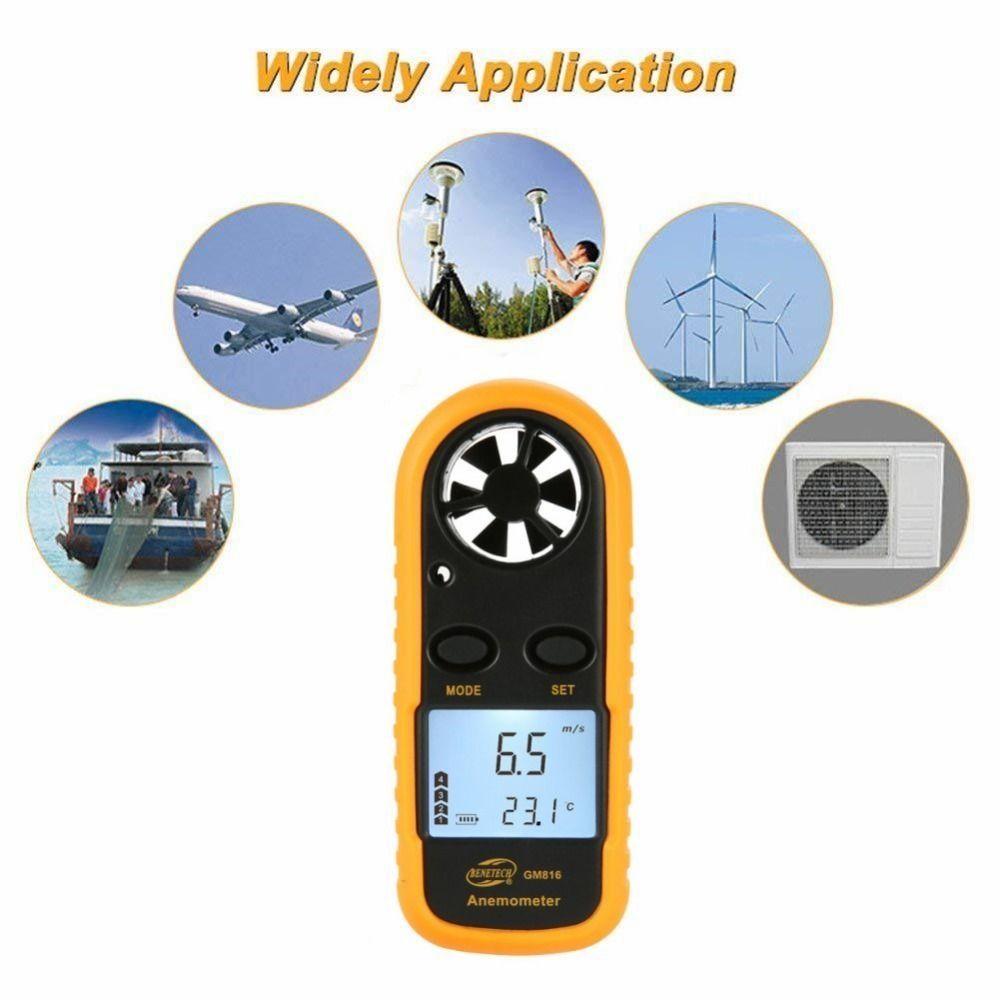 Mini Design Wind Speed Meter LCD Backlight Display Temperature Tester  Outdoor Use