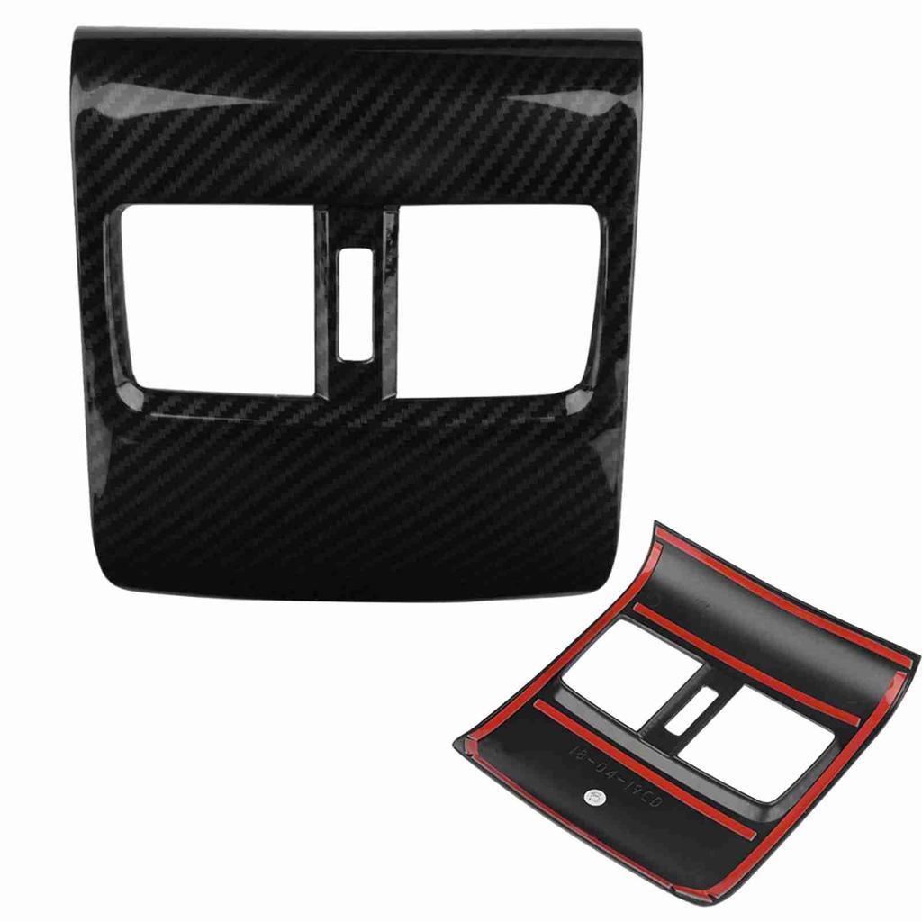 Car Carbon Fiber Style Rear Seat Armrest Box Air Outlet Cover for Honda Accord 2018