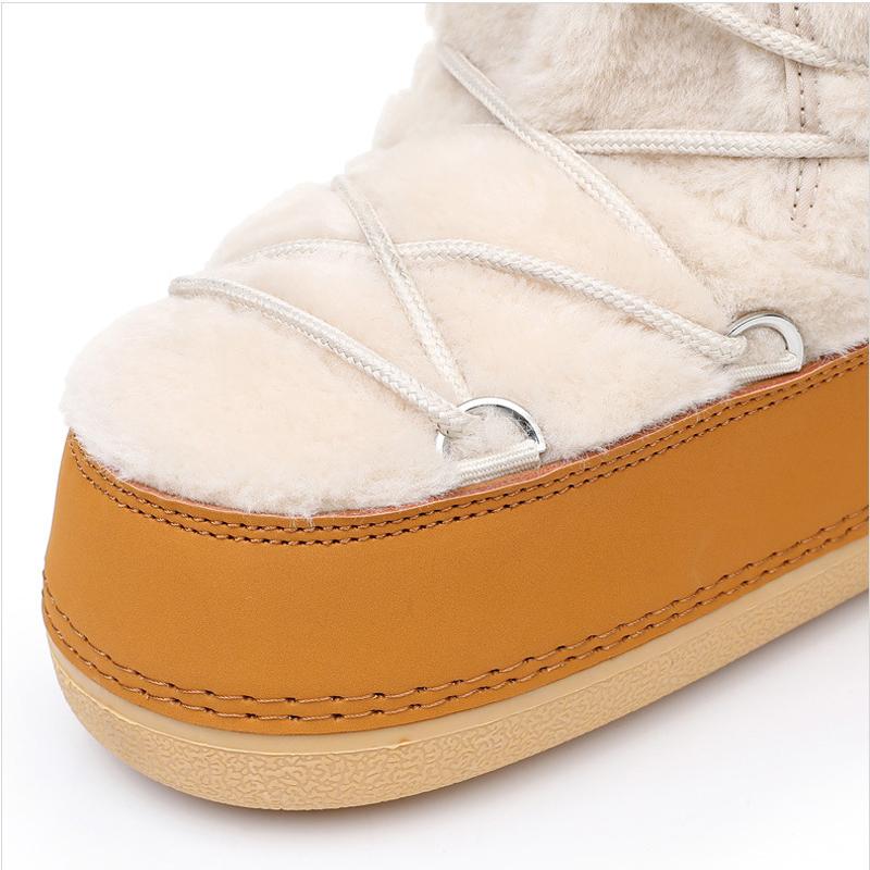 Fashion Women's Winter Boots 2025 New Thickened Space Boots Women Fur Splicing High Tube Woman Snow Boots Ldaies Winter Shoes Non-slip