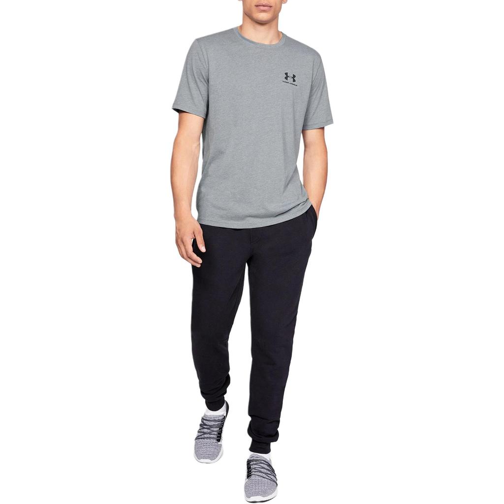 Under Armour Logo Printed Athletic Fitness Running T-Shirt Men Tops Gray 1326799-036