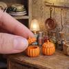 Dollhouse Food Decor Mini Fruit Shaped Stew Pot with Lid Tomato Pumpkin Durian Cooking Small Alloy Pot 1:12 Scale Doll House Kitchen Accessory,