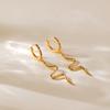 Snake Shape Animal Element 18k Gold Plated Copper Fashion Earrings For Women