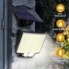 IP65 Waterproof Solar Outdoor Light - LED Motion Sensor Light - Security Floodlight with Remote Control for Patio, Garage, Yard