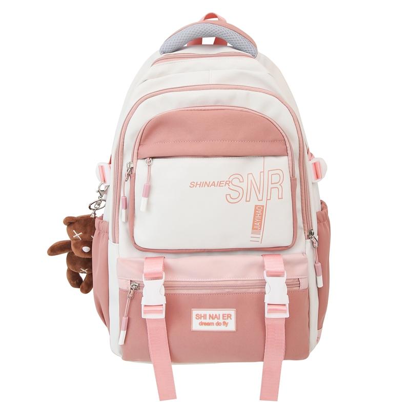 Children's Schoolbag Student Large Capacity Backpack Men's Color Block Backpack Patchwork Women Backpack