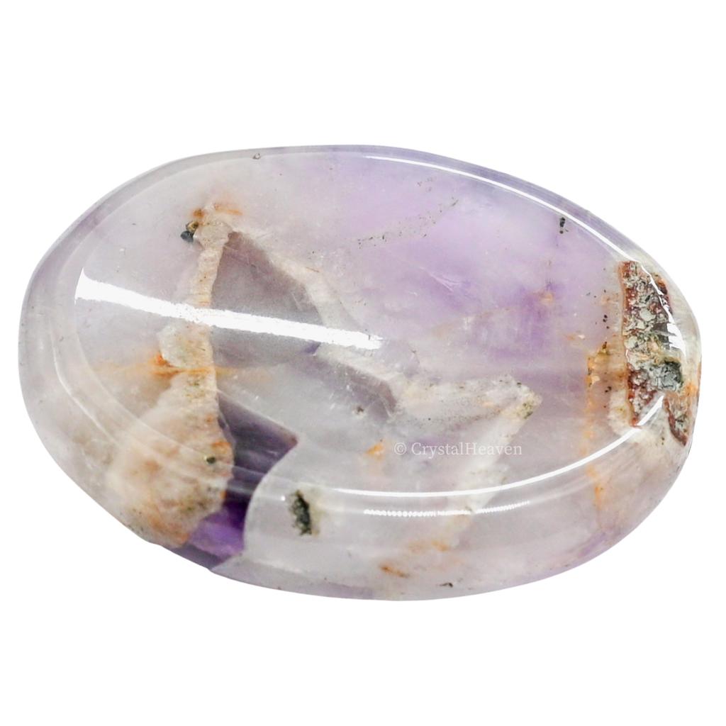 Zertifizierter Amethyst Chevron Kristall Daumen Sorgensteine Steine für Angst Stressabbau Massage - AAA Qualität Original Heilstein Achat Rubbi