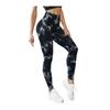 Colanti Fitness High Waist Shapewear Leggings Seamless Tie Dye Black Push Up Effect Yoga Tights