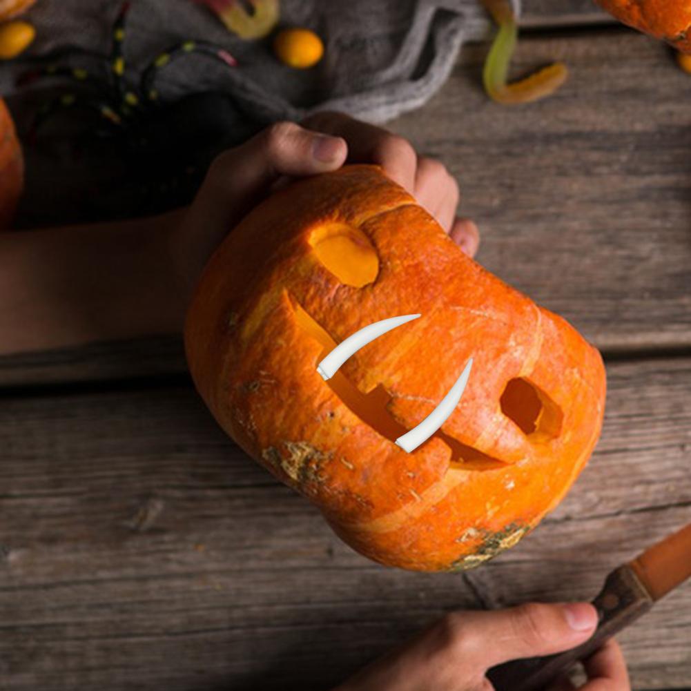 16 Pcs 7cm Pumpkin Teeth Spooky Insert Jack O Lantern Home Party Decoration School Handicraft Activities Halloween Accessories
