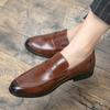 2024 Spring and Autumn Loafers Men Slip-On Business Formal Casual Shoes Brown MenShoes Leather Men Dress Shoes Large Size 38-48
