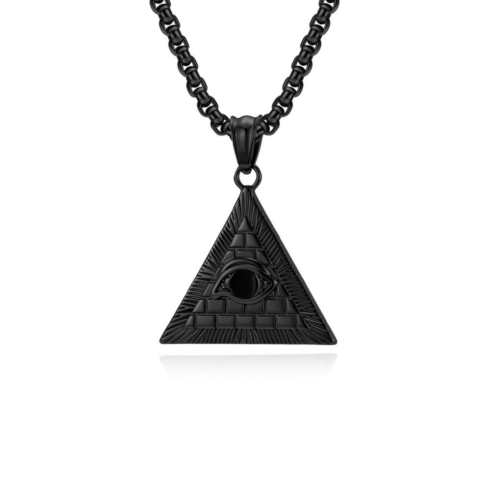 Ancient Egyptian Pyramid Eye of Horus Necklace Stainless Steel Protective