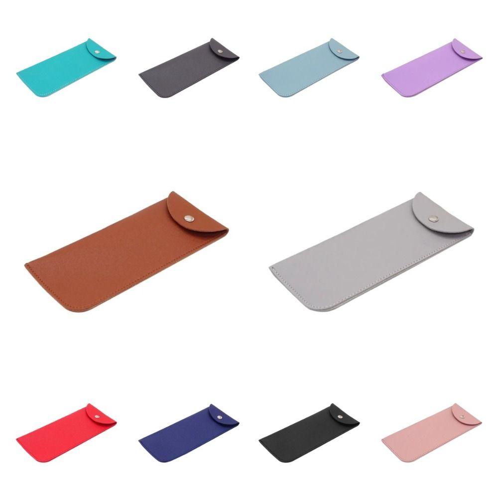 With Metal Buckle PU Leather Glasses Bag Solid Color Mini Cosmetic Bag  Jewelry Packing