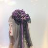 Lolita Goth Dark Versatile Fascinator Elegant Flat Hat Top Hat Headgear Hair Accessories Women Hats