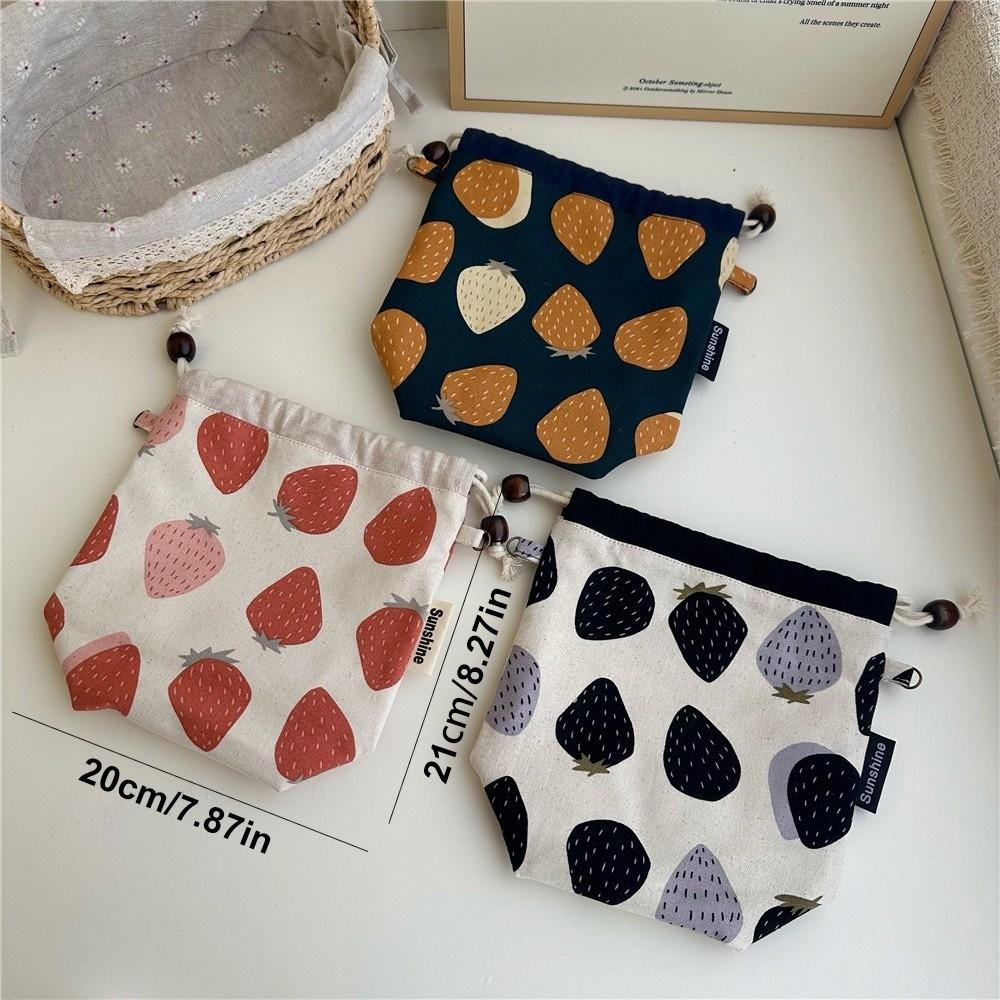 Multifunctional Cotton and Linen Fabric Drawstring Bag Storage Pouch  Data Cable Storage