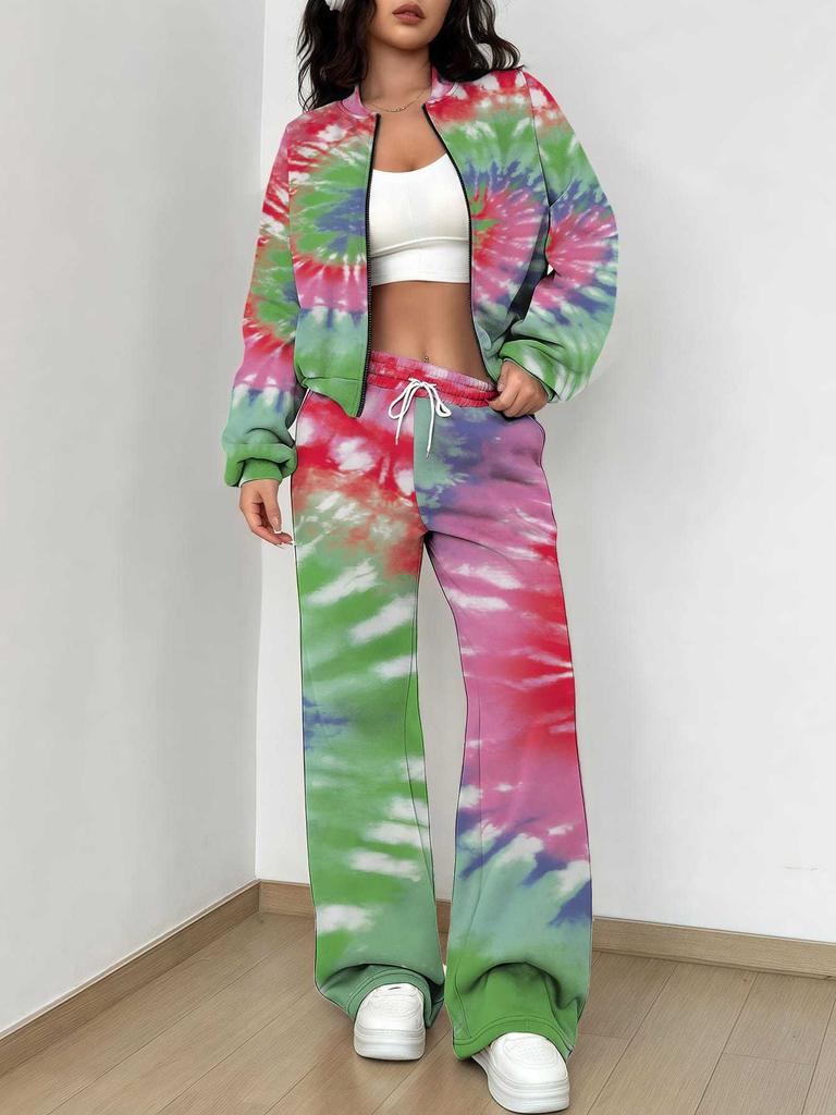 Flame Pattern Splicing Autumn And Winter New European And American Women'S Clothing Retro Pattern Printing Suit Women