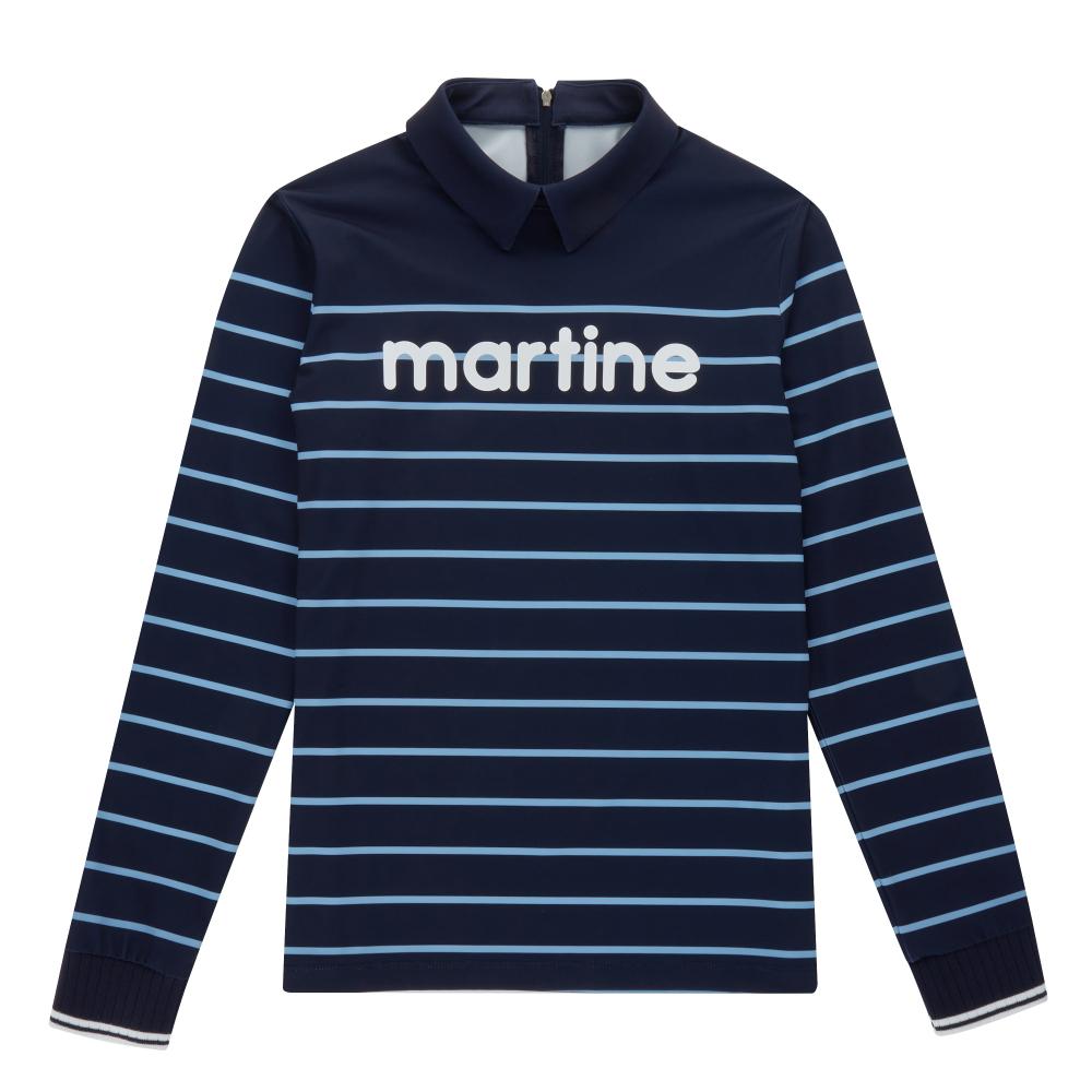 MARTINE GOLF Comfy Stripe T-Shirts_Navy