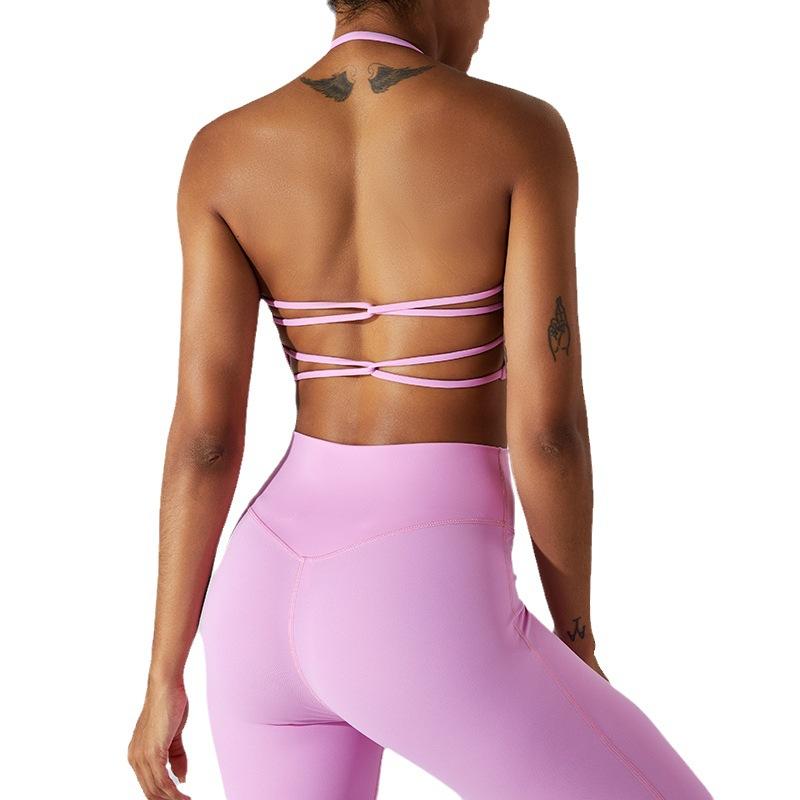 New Sexy Neck Hanging Sports Vest Women'S Yoga Bra Quick Drying Beautiful Back Running Fitness Bra Yoga Suit