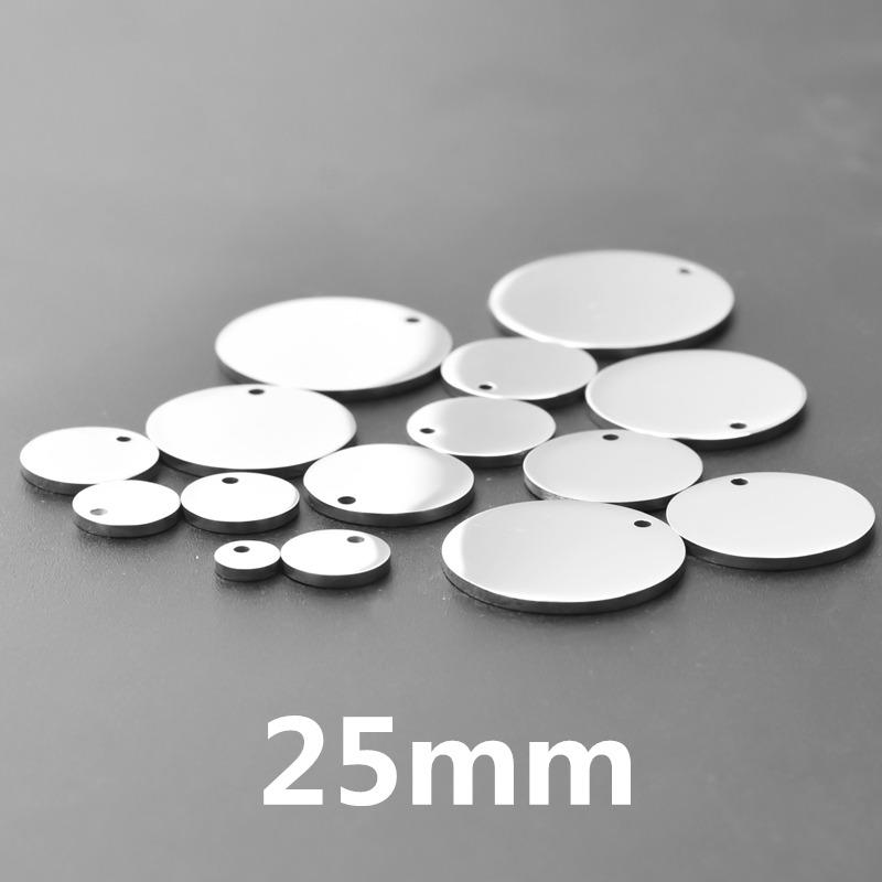10pcs Round Blank Tag Charm Stainless Steel Pendant Charms For Jewelry Making DIY Supplies Material Silver Color 6-30mm Findings