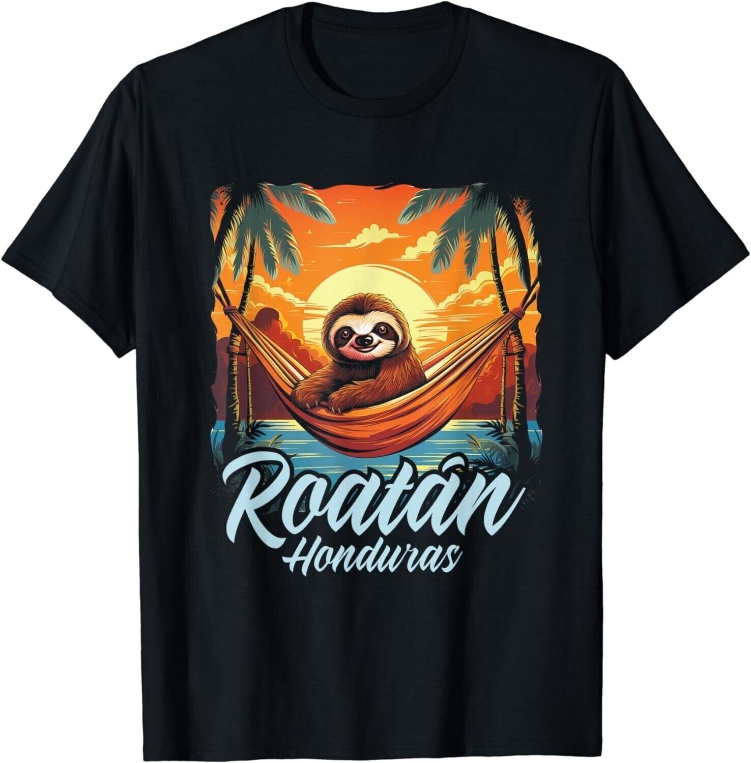 Roatan Sloth, Roatan Honduras Sloth Relaxing, Roatan Gift Unisex T-Shirt XXL
