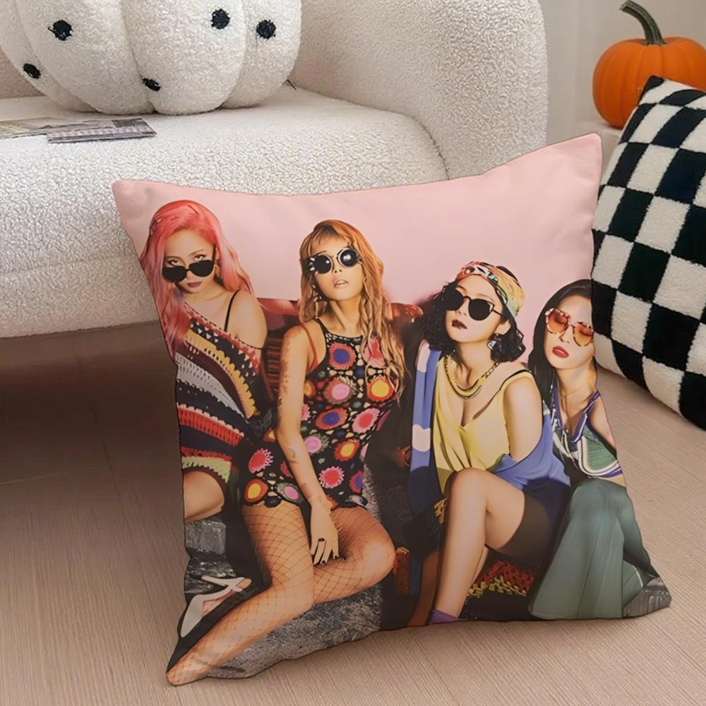 Girlgroup Retro Wg W-Wondergirls Cushion Cover Throw Pillow Cover Hidden Button Durable Polyester Chair Cushion