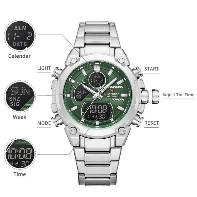 NAVIFORCE Business Original New NF 9278 Men's Watch Waterproof Digital Fashion Night Light Men's Watch Classic Business Watch