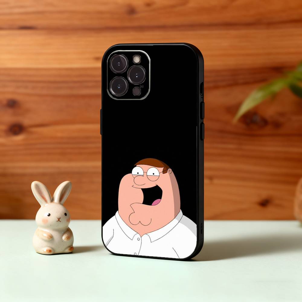 F-Family Funny G-Guy Phone Case For iPhone17,16,15,14,13,12Plus,Pro Max,XS,5G Soft Silicone Black Cover