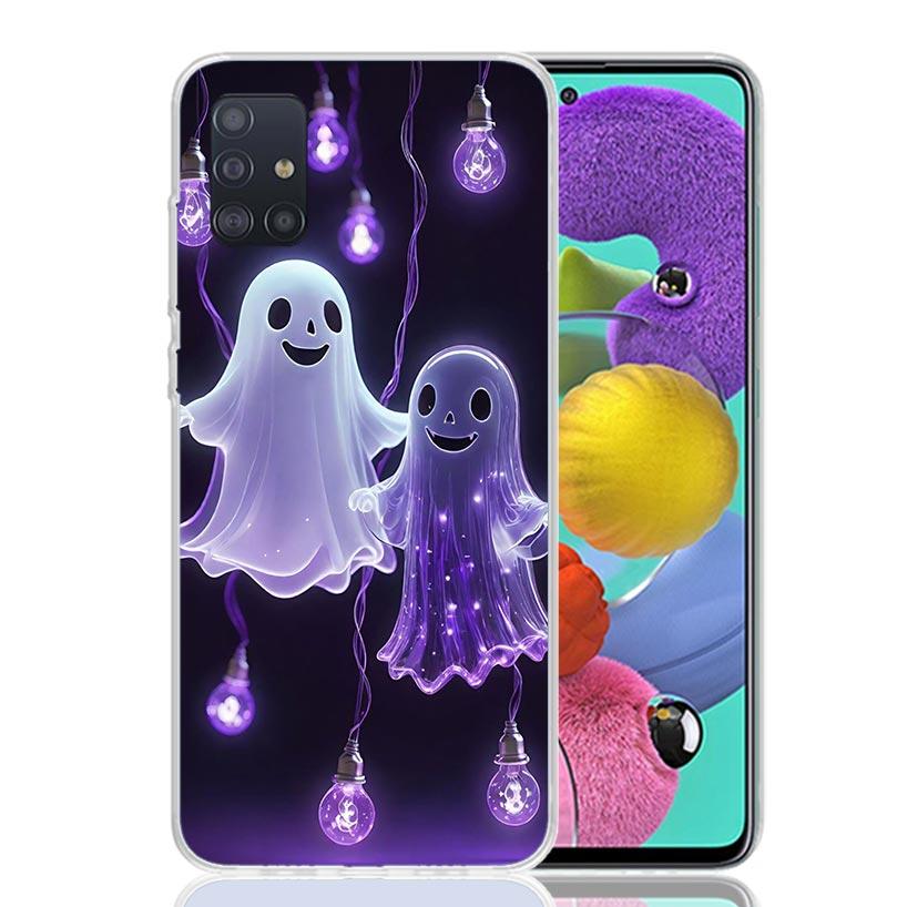 Cute Halloween Ghost Phone Case For Samsung Galaxy A52 A32 A22 A12 A02S A50S A30S A51 A31 AA71 Note 20 Ultra 10 S10 Plus Galaxy