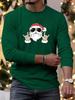 Manfinity Homme Men Santa Claus Graphic Print Long Sleeve Casual T-Shirt, Fall, Christmas