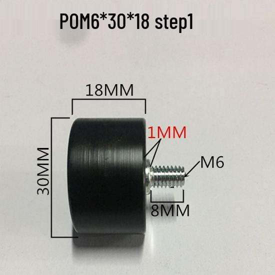 626 Rubber-Coated Nylon Roller with Shaft, 608 Bearing Pulley Wheel Guide
