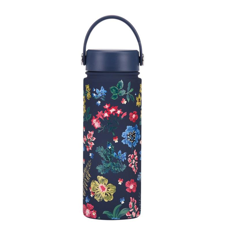 Stainless Steel Insulated Water Bottle 550ml Wide Mouth Portable Travel Mug With Handle Outdoor Gym Office