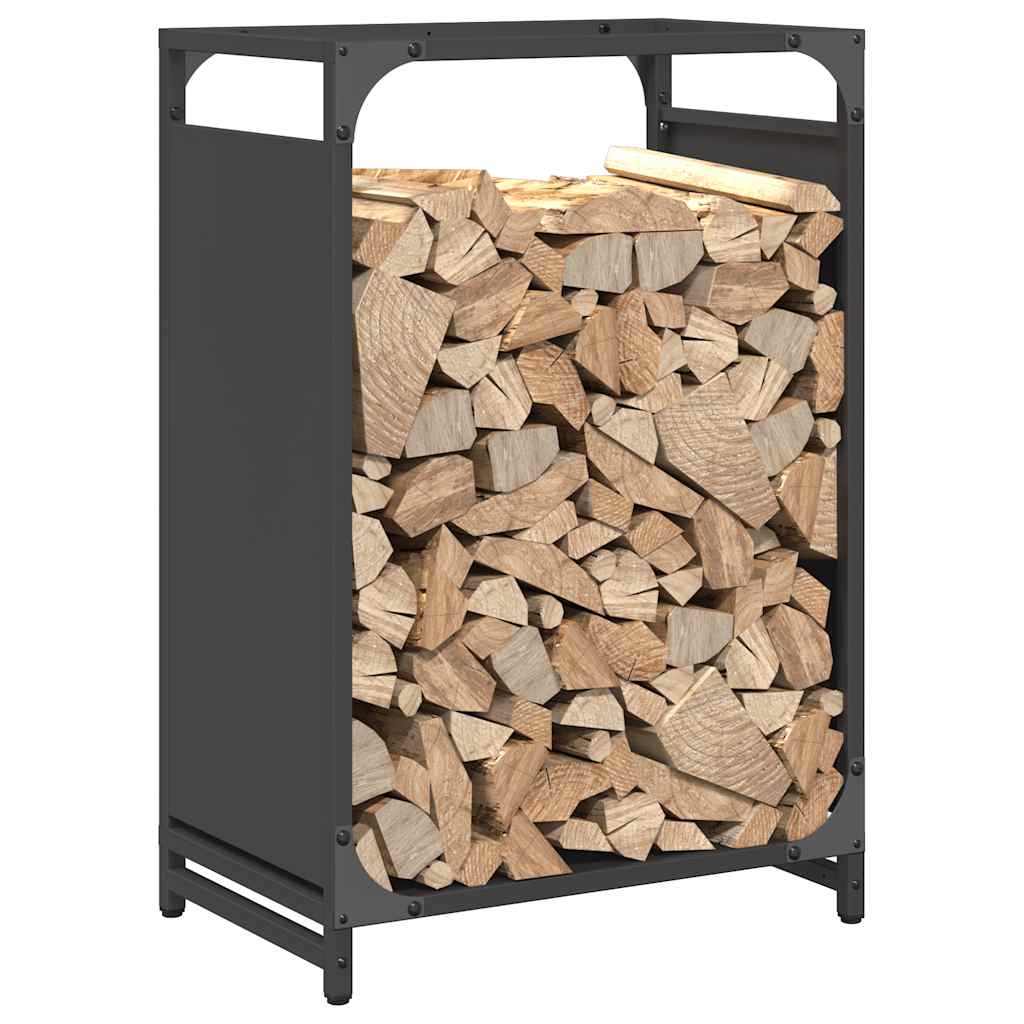 Firewood Rack Black 44x28x65 cm Cold Rolled Steel