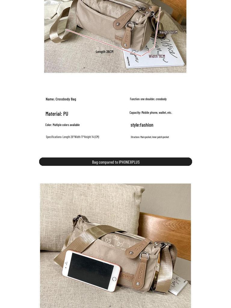 Wodoodporna damska torba typu cylindryczna z nylonu na ramię z 2023 r.