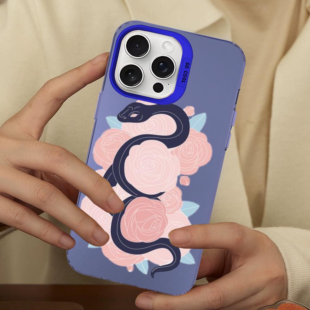 Snake Flower Snake Painting Phone Case For IPhone 16 15 14 13 12 11 Pro Max X XR XSMAX 8 7 Plus Matte Shockproof Back Cover