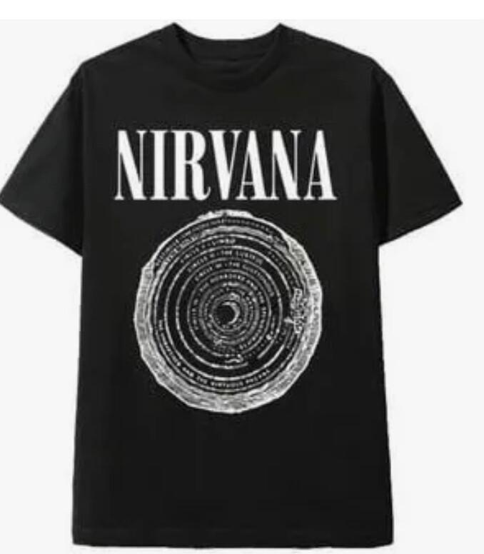 26 Nirvana Vestibule Circle Black T-shirt Grunge Men Medium 2 sides printed New Unisex T-Shirt M