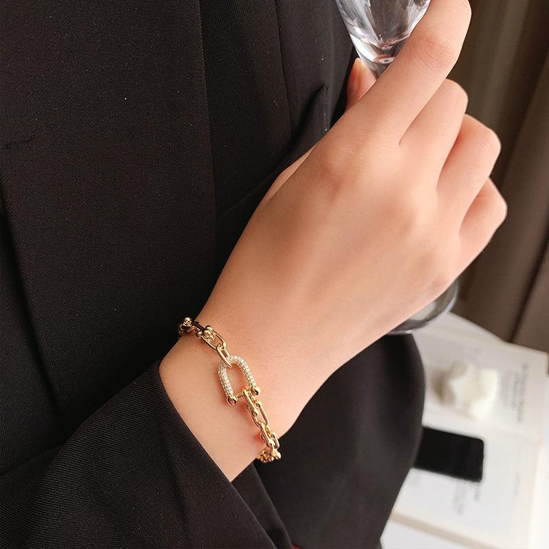New South Korea Metal Chain Bracelet Elegant Fashion Simple Geometric Bracelet Women's Jewelry
