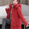 Winter Women's Thick And Warm Mid To Long Hooded Cotton Jacket M-3XL