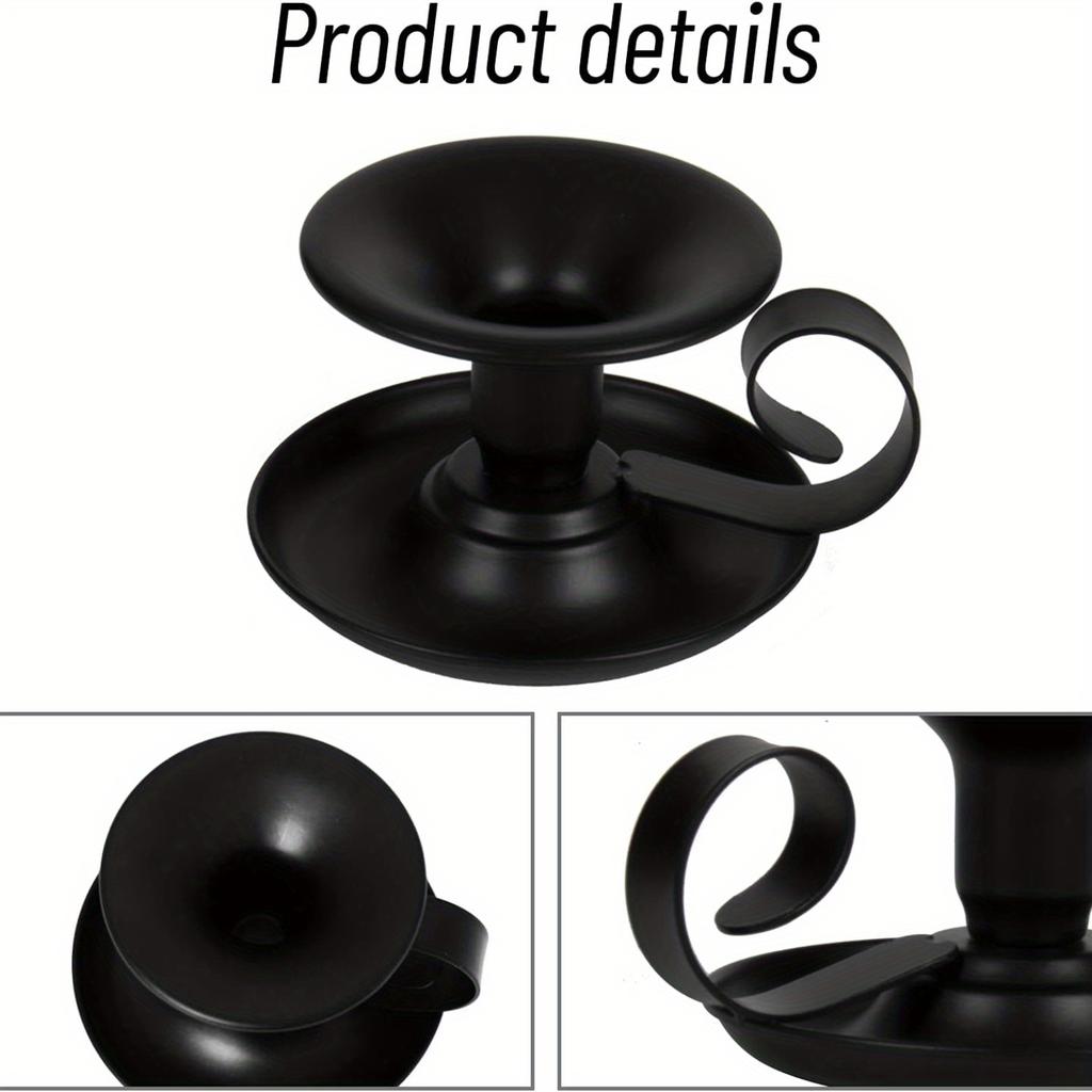 Taper Candle Stick Holder, Retro Iron Simple Black Candlestick Holders Candlelight Stand for Party Wedding Christmas Table Home Decoration
