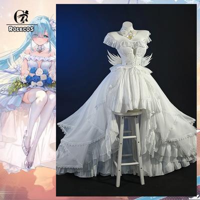 Game Hms  Janus Oath Skin Cosplay Costume Elegant White Wedding Dress Halloween Activity Party Role Play Outfits