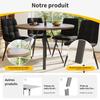 Runder Esstisch (80×80×75cm), Kaffeetisch für 4 Personen, geeignet für Esszimmer, Wohnzimmer, Metalltischbeine, Schreibtisch in Walnussfarbe und schwarze Beine