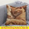 1pc Orange Cat Sleeping Pillow Covers Cute Pet Lover Home Decor Cushion Cover 18x18