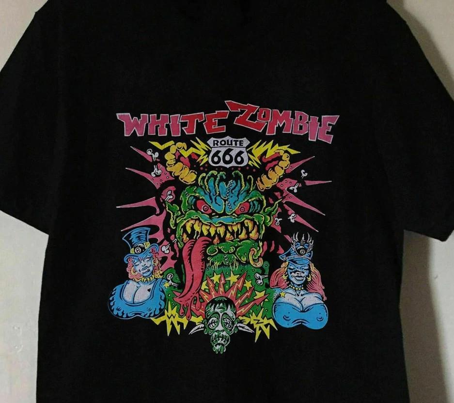 Vintage White Zombie 90s Concert Tour Cotton Black Full Size Unisex Shirt 21D587 S