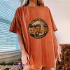 Women's Vintage Car Printed Pattern Casual Short Sleeve Tops Blouse
