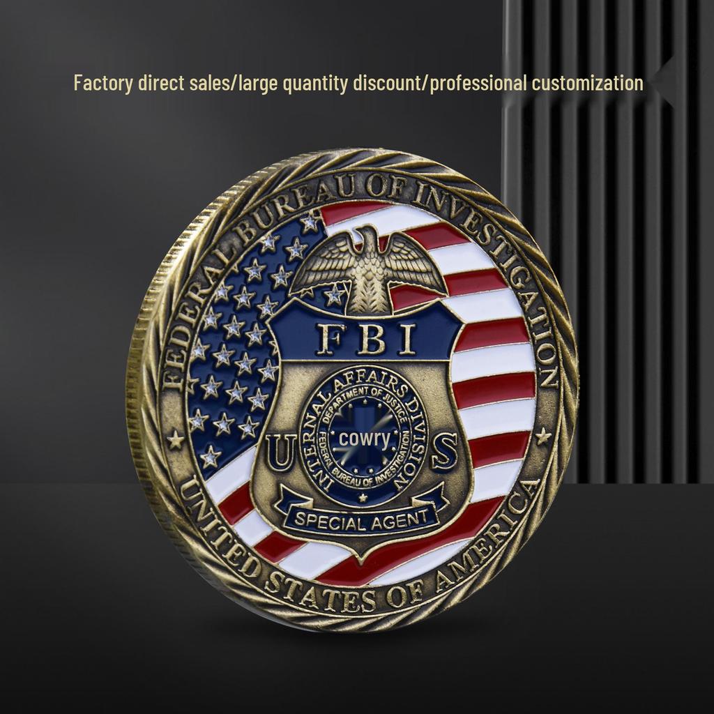 Gold-Plated Commemorative Coin: US Military Insignia & Archangel Michael