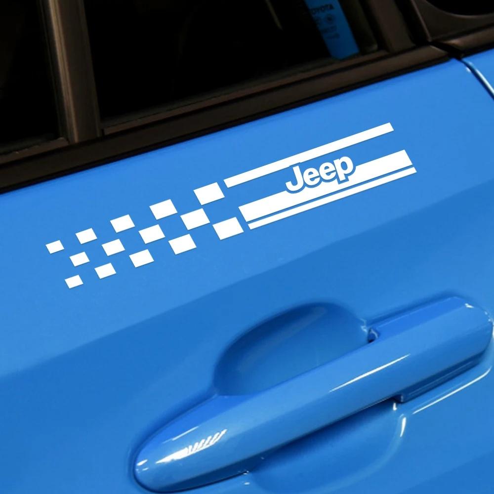 2Pcs Reflective Waterproof Car B Pillar Sticker Decal for Jeep Renegade Wrangler Grand Cherokee Compass Patriot Auto Accessory AMN1