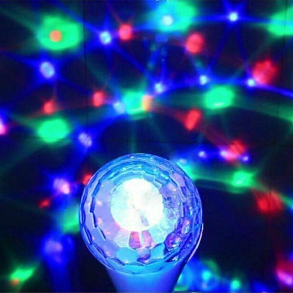 Magic 6W LED Double-headed B22 E27 Crystal Ball Disco Lamp Rotating Bulb Stage Light Bulb