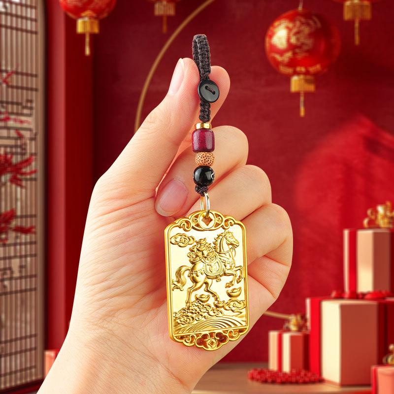 2026 Year Of The Horse Keychain Lanyard For Women Men  Lucky Animal Alloy Jewelry Bag Car Accessories  Year Gift