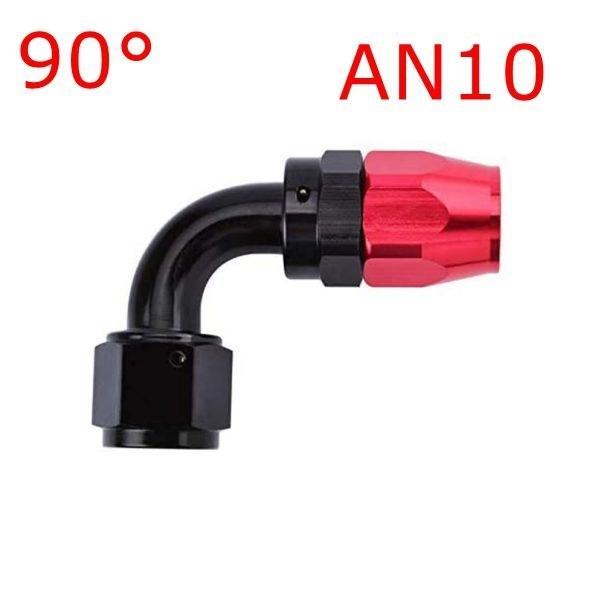 Universal AN4/AN6/AN8/AN10/AN12 Straight 0 45 90 Degree Oil Fuel Swivel Hose End Fitting Oil Hose End Adaptor Kit Black Red